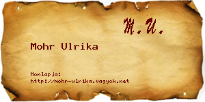 Mohr Ulrika névjegykártya